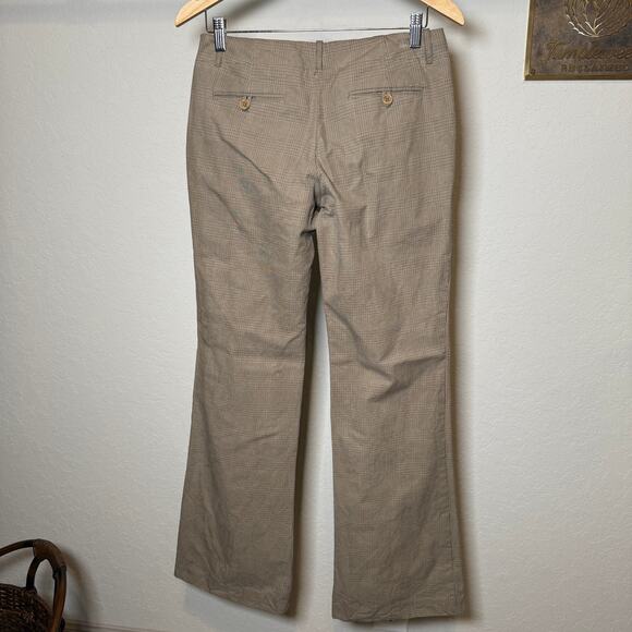 Women's Theory Brown Plaid Flat Front Demi Flare Bootcut Dress Pants Size 4 - Picture 9 of 10